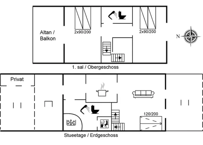 公寓 Guthir - 1-2km From The Sea By Interhome 布拉万德